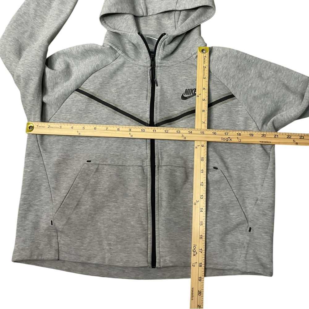 Nike Zip Up Hoodie Gray Full Zip Sweatshirt Mens Medium Swoosh Athletic Jacket - Picture 5 of 5